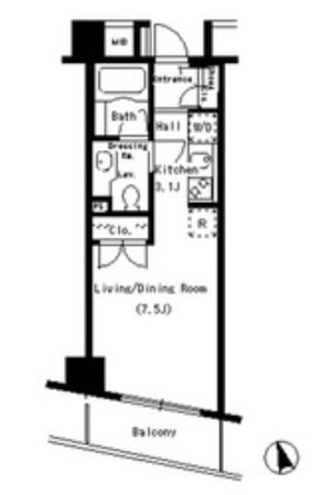 パークアクシス銀座イーストの物件間取画像